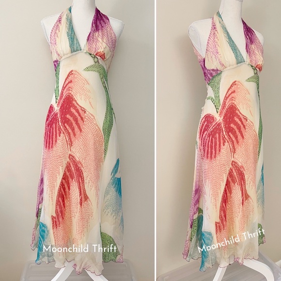 FLAWED GEM Rare Early 2000s Silk Midi Dress ASO Lorelai Gilmore in Gilmore Girls - Picture 10 of 16